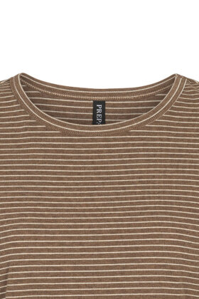 Prepair - Beatrice - Ribstrikket T-shirt - Brun