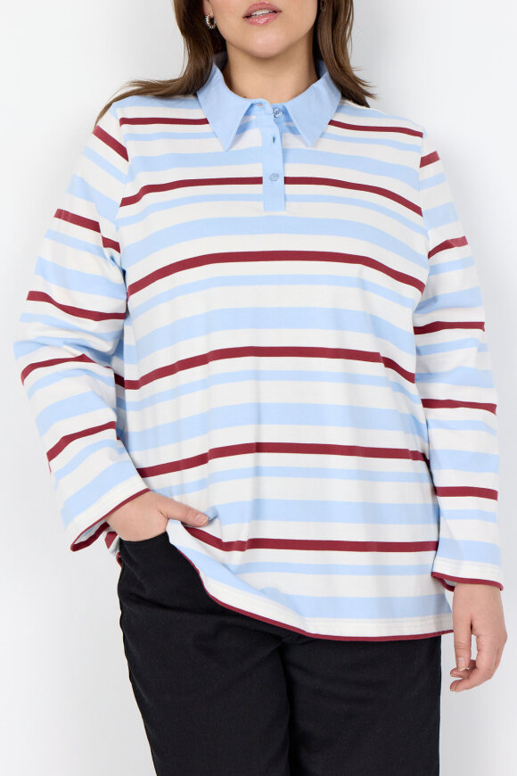 Wasabiconcept - WA-Christel 2 - Stribet T-shirt - Lyseblå