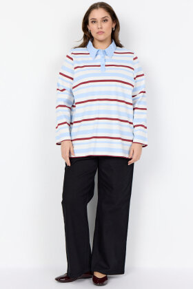 Wasabiconcept - WA-Christel 2 - Stribet T-shirt - Lyseblå