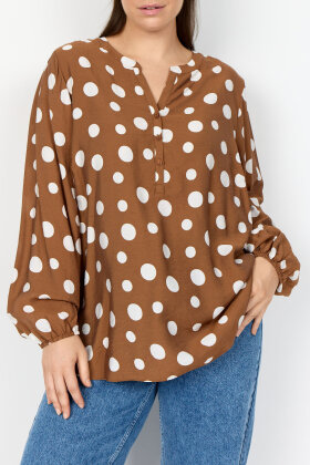 Wasabiconcept - WA-Celia 1 - Polka Bluse - Toffee