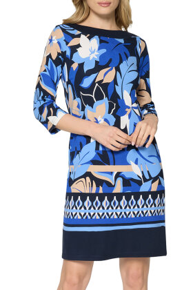 Betty Barclay - Jersey Kjole Blomsteret - Blå