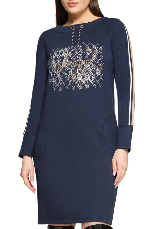 Betty Barclay - Sporty Jersey Sweat Kjole - Mørkeblå Betty Barclay - Sporty Jersey Sweat Kjole - Mørkeblå