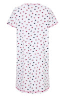 Damella - Bigshirt Natkjole Hjerter - Hvid