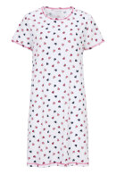 Damella - Bigshirt Natkjole Hjerter - Hvid