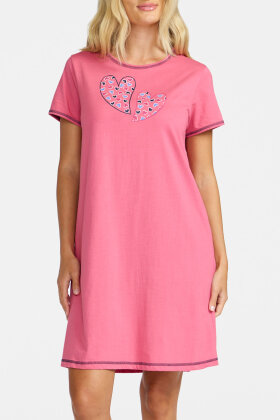 Damella - Bigshirt Natkjole Hjerter - Pink