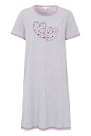 Damella - Bigshirt Natkjole Hjerter - Grå