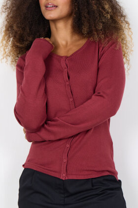 SoyaConcept - SC-Dollie 446 - Viskose Strik Cardigan - Mørkerød SoyaConcept - SC-Dollie 446 - Viskose Strik Cardigan - Mørkerød