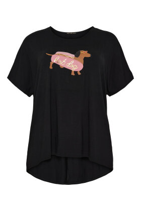 No.1 by OX - Hotdog Print T-shirt - Sort