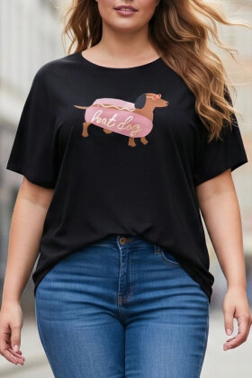 No.1 by OX - Hotdog Print T-shirt - Sort No.1 by OX - Hotdog Print T-shirt - Sort