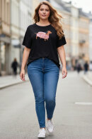 No.1 by OX - Hotdog Print T-shirt - Sort