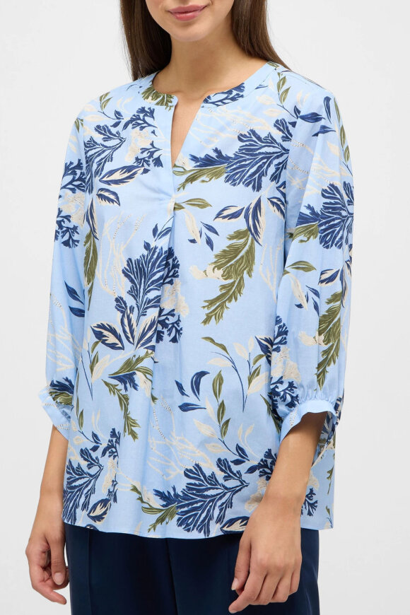 Eterna - Print Skjortebluse - Lyseblå