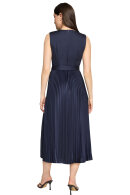 Vera Mont - Plisse Kjole Lang - Mørkeblå