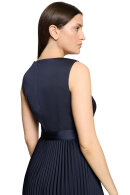 Vera Mont - Plisse Kjole Lang - Mørkeblå