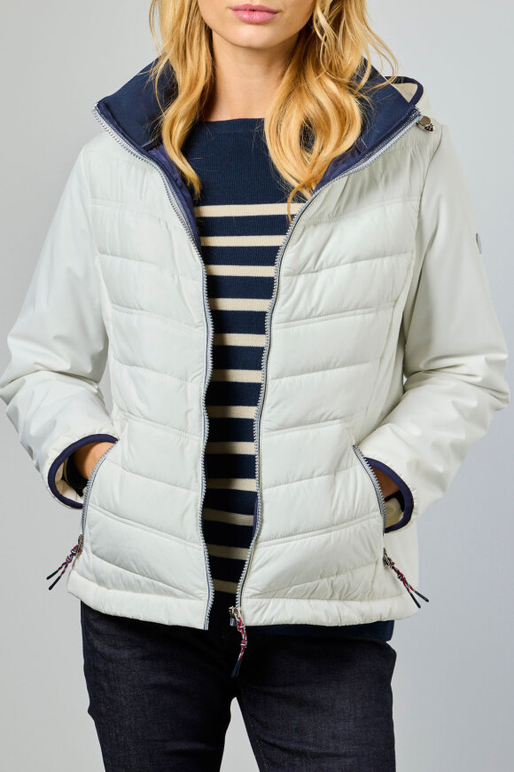 Junge - Navi - Hybridjakke - Hvid Junge - Navi - Hybridjakke - Hvid