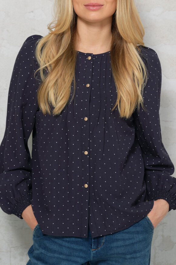Prepair - Victoria Skjortebluse - Polka - Mørkeblå
