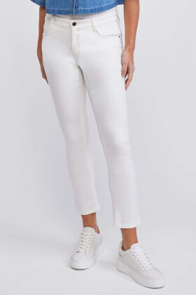 Wonderjeans - Ankle Satin - Straight Leg Mid & Waist - Hvid Wonderjeans - Ankle Satin - Straight Leg Mid & Waist - Hvid