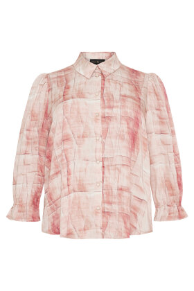 No.1 by OX - Skjorte 3/4 Sleeve Mønstret Print - Lys Pink
