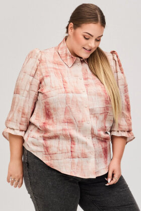 No.1 by OX - Skjorte 3/4 Sleeve Mønstret Print - Lys Pink No.1 by OX - Skjorte 3/4 Sleeve Mønstret Print - Lys Pink