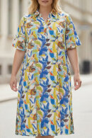 No.1 by OX - Kjole Blomstret Print - Lyseblå