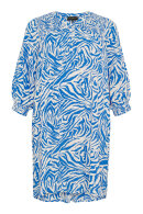 No.1 by OX - Print Kjole m/Smock - Blå