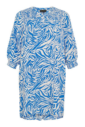 No.1 by OX - Print Kjole m/Smock - Blå No.1 by OX - Print Kjole m/Smock - Blå