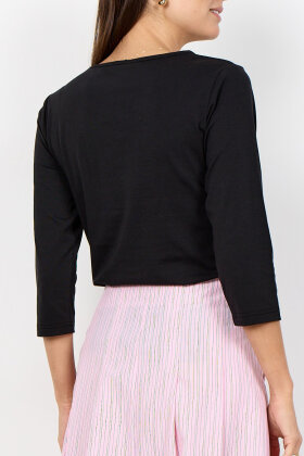 SoyaConcept - SC-Pylle 32 - Basis T-shirt 3/4 - Sort