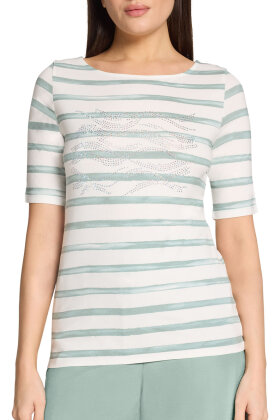 Betty Barclay - T-shirt Stribet - Grøn