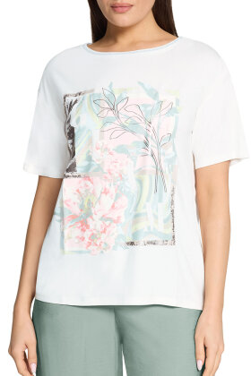 Betty Barclay - Detaljerig Print T-shirt - Hvid