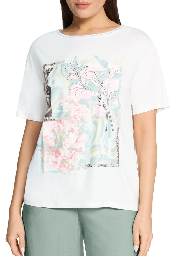 Betty Barclay - Detaljerig Print T-shirt - Hvid