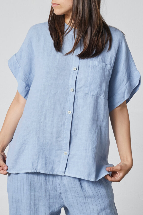 Lind - LiMaggy Hør Skjorte - Lyseblå