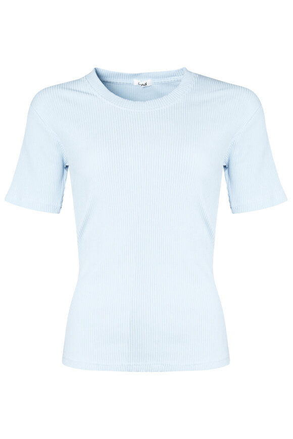 Lind - LiDea T-shirt Stribet - Ribstrikket - Lyseblå