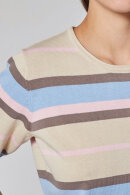 Lind - LiAmalie Stribet Finstrik Pullover - Sand