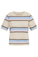 Lind - LiAmalie Stribet Finstrik Pullover - Sand
