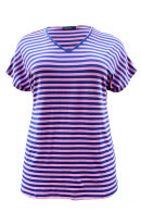 Sandgaard - Amsterdam T-shirt - Striped - Cobolt/Rose
