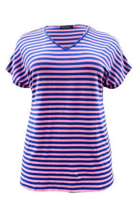 Sandgaard - Amsterdam T-shirt - Striped - Cobolt/Rose