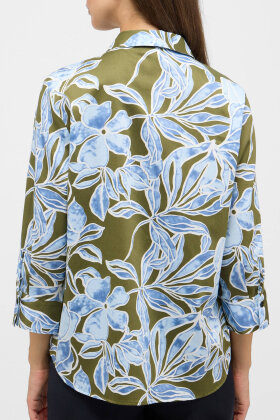 Eterna - Blomstret Print Skjorte - Khaki