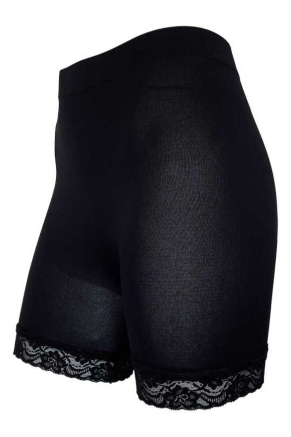 Festival Strømper - Microfibre Shorts w/Lace - Sort Festival Strømper - Microfibre Shorts w/Lace - Sort