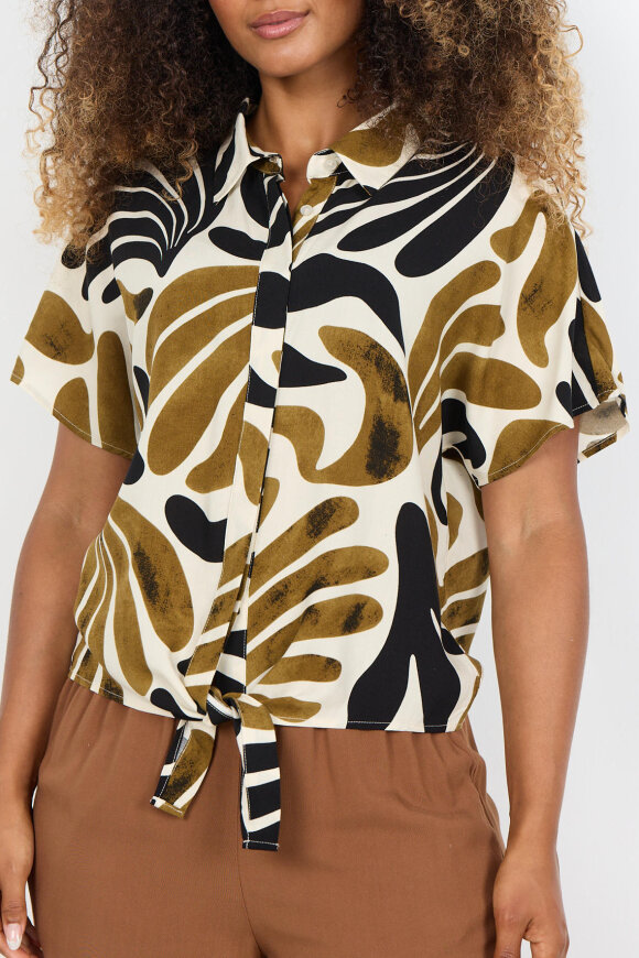 SoyaConcept - SC-Feldi 1 Print Skjorte - Oliven & Sort