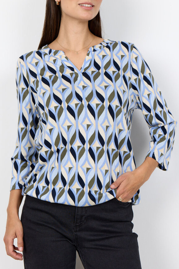 SoyaConcept - SC-Felicity AOP 552 T-shirt - Blå SoyaConcept - SC-Felicity AOP 552 T-shirt - Blå