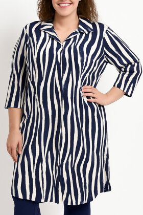 Pont Neuf - PNDavia Zebra Print Kjole - Navy Pont Neuf - PNDavia Zebra Print Kjole - Navy