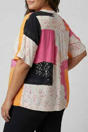 Pont Neuf - PNSisan Print Bluse - Pink