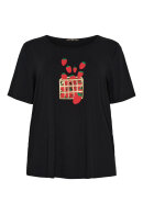 No.1 by OX - T-shirt Jordbær Print - Sort No.1 by OX - T-shirt Jordbær Print - Sort