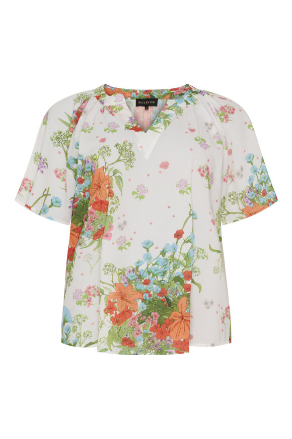No.1 by OX - Blomster Bluse - Hvid No.1 by OX - Blomster Bluse - Hvid