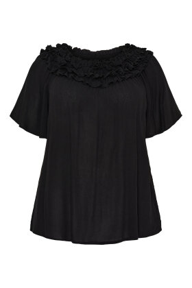 No.1 by OX - Bluse Elastik Krave - Sort No.1 by OX - Bluse Elastik Krave - Sort
