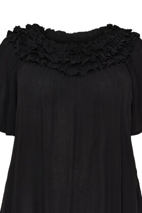 No.1 by OX - Bluse Elastik Krave - Sort