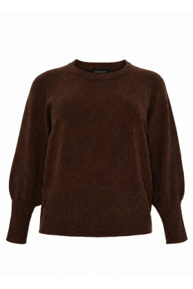 No.1 by OX - Sweater Pullover Ballonærmer - Brun