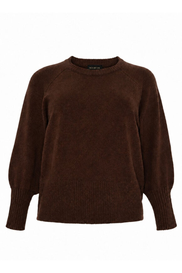 No.1 by OX - Sweater Pullover Ballonærmer - Brun