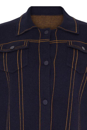 No.1 by OX - Knitted Jeans Cardigan - Blå/Navy