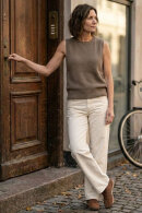 Lind - LiSienna Pullover Strikvest - Sand Lind - LiSienna Pullover Strikvest - Sand