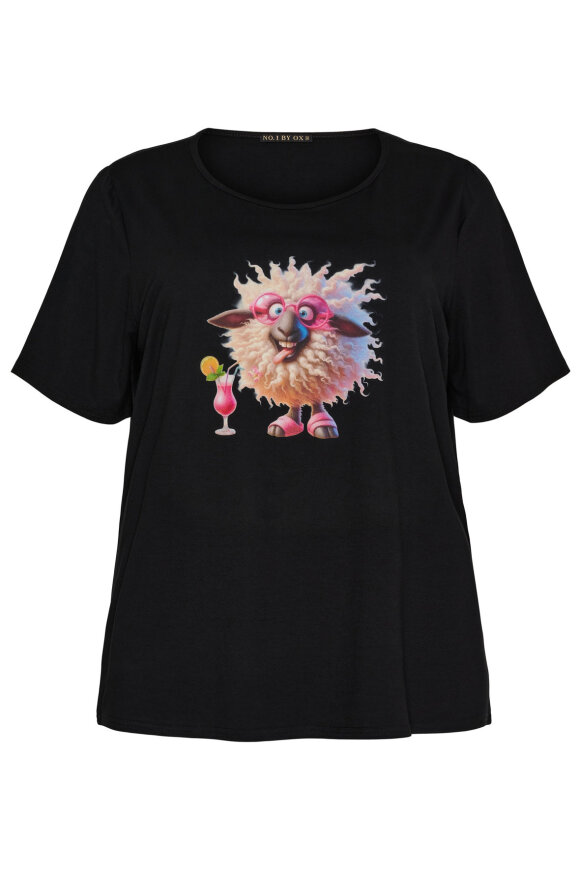 No.1 by OX - T-shirt Crazy Lamb - Sort